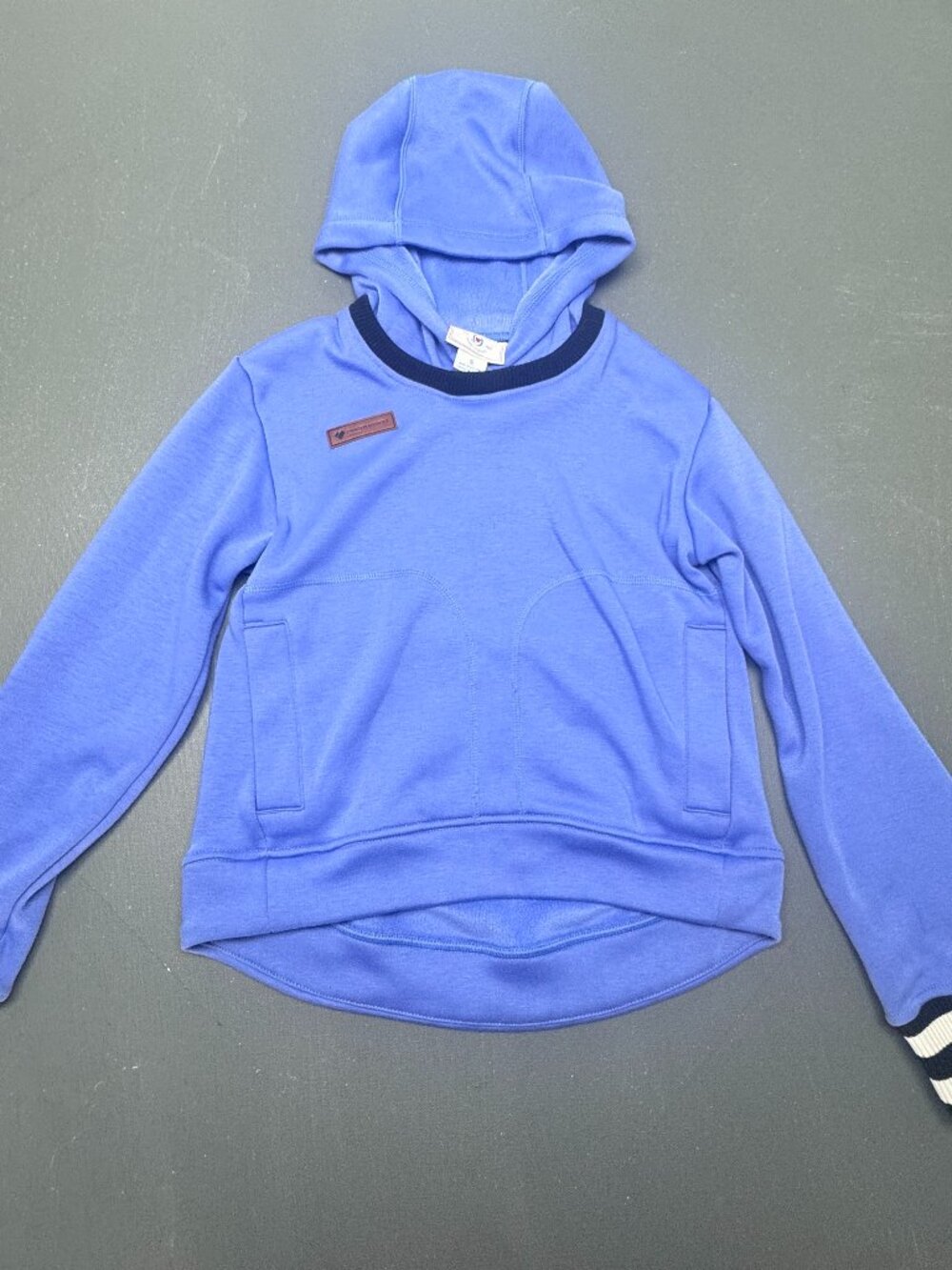 Obermeyer Kids Size Small Blue Fleece Hoodie Pullover Sweatshirt Ski Snow Youth